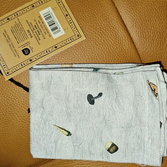 John Derian Cocktail Napkins 🦃🍗🍂 Mushroom Turkey Print - Picture 5 of 6